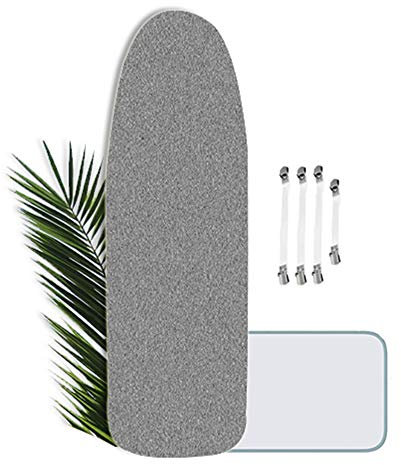 GLJING Housse pour Planche à Repasser,100% Coton, Repassage Plus Rapide, Housse Table Repasser XL/XXL,160 x 60cm avec 4 Clips