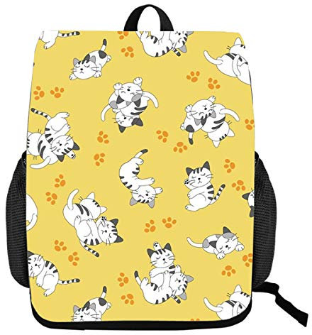 Enhome Rucksack für Damen Herren Kinder Jungen Studenten, 3D Tier Drucken Unisex Lässiger Daypacks Schüler Bag für Laptop Schultasche Sportbeutel Reisen Wandern Freizeit (Groß,Weiße Katze)