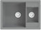 vidaXL Fregadero de Cocina Doble Seno con Rebosadero Granito Eliminar Restos Profundidad Extra Montaje por Encima Empotrado Debajo Decoración Gris