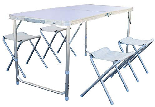 SVITA Camping Set Sitzgruppe Picknick Sitzgarnitur Campingtisch Campingmöbel Angel-Möbel Alu (Picknick-Set)