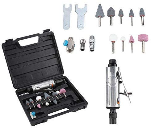 Smerigliatrice angolare pneumatica, 16 pezzi Smerigliatrice pneumatica Utensile per smerigliatrice pneumatica Kit per incisione lucidatura 1/4 1/8