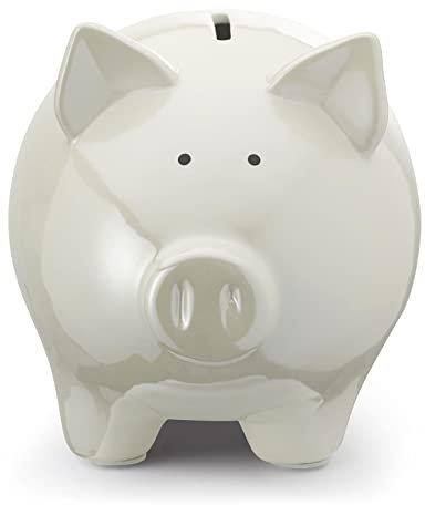 Mousehouse Gifts - Niedliche Spardose/Schweinchenbank für Kinder, Mädchen/Jungen, um Pfennige zu sparen! (White, L)
