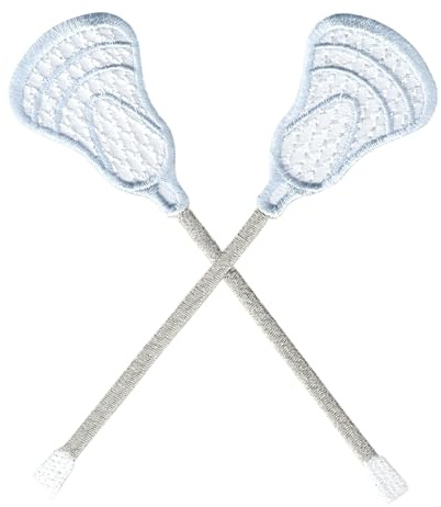 PatchMommy Lacrosse Aufnäher zum Aufbügeln, 9 x 8 cm | Gesticktes Sport-Bügelbild, Patch & Applikation für Kleidung, Jacken, Rucksäcke & Sporttaschen – zum Aufbügeln oder Aufnähen
