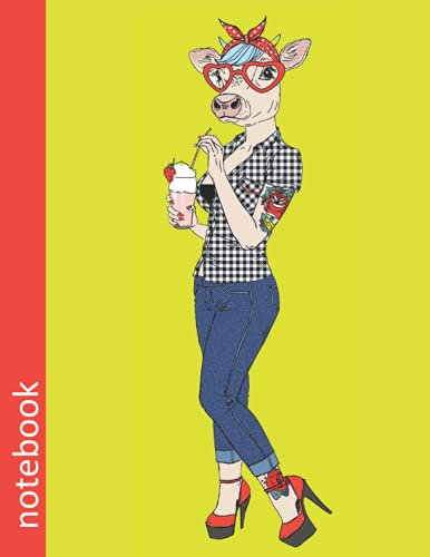 notebook: A unique and fun lined notebook with a hip modern Cow Girl cover.