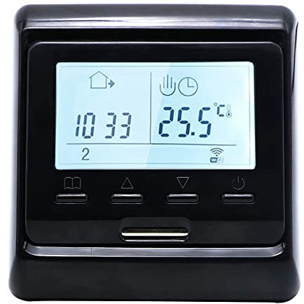 MINCO HOME Programmable Tuya Smart WiFi Thermostat Electric Heating Warm Floor Temperature Controller For Water/Gas Boiler Voice Control Room Thermostat (For Electric Heating, Black)