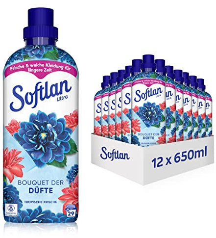 Softlan Ultra Weichspüler Bouquet der Düfte Tropische Frische 12x 650ml - langanhaltend frische,weiche Wäsche