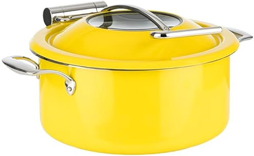 APS 12336 Chafing Dish, 4 pezzi, Ø 30,5 cm, altezza 17,5 cm, acciaio inox 18/8, giallo