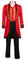 Funhoo Erwachsene Herren Rot Zirkus Kostüm Zirkusdirektor PT Barnum Showman Kostüm Uniform Cosplay Karneval Fasching Partys Frack Jacke Anzug Hosen Outfit (S, Rot)