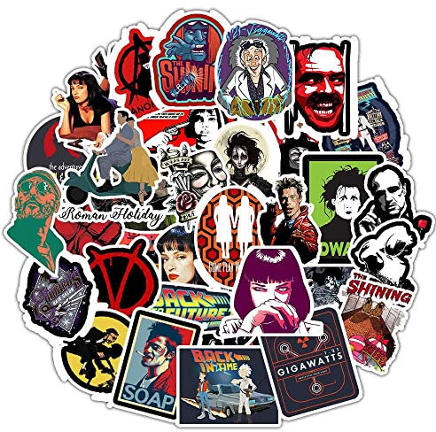 AUCEKO Aufkleber Pack 50 Stück Berühmter Film Sticker Set Klassischer Film Aufkleber Graffiti Decal wasserdichte Vinyl Sticker für Laptop Kinder Autos Motorrad Fahrrad Skateboard Gepäck Koffer
