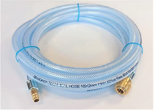 ZaTeChS Pressluftschlauch 300cm (3m) | Ø10mm DN9 Innendurchmesser | 60 bar | RQS Typ 26 DN 7,2 (8mm) - 8mm (DN 7,2) Schnellkupplung | Gewebeschlauch | Druckluftschlauch | Luftschlauch Kompressor