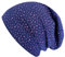 Wollhuhn ÖKO Jungen/Mädchen Bequeme Weiche Long Beanie/Mütze/Beanie-Mütze/Strickmütze/Kindermütze Jersey Gefüttert Übergangszeiten (Öko-Stoffe/Bio) (LB Glitzer Pünktchen Dunkelblau, M)