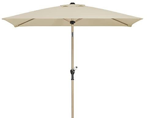 Schneider Sonnenschirm Cordoba, natur, 230x150 cm, eckig, 688-02, pulverbeschichtetes Stahl-Gestell mit Holzoptik, Bespannung 100% Polyester, 4,12 Kg