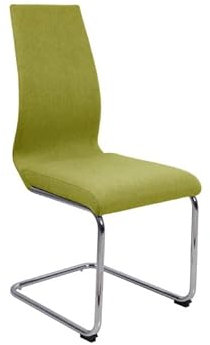 Chaise en tissu avec pied métal chromé luge - 3 coloris - GINI - Vert