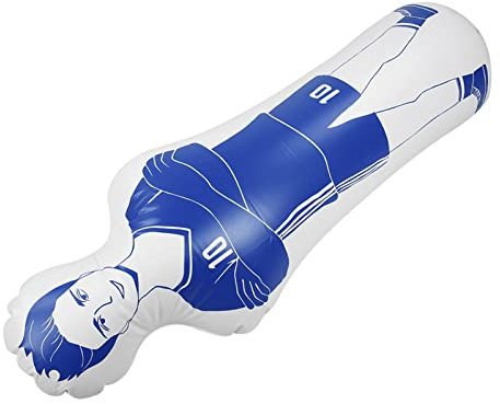 KIMISS Équipement D'entraînement de Football Gonflable, Tumbler Soccer 0,35 M PVC Torwart, Factice, Sac de Boxe, Sac de Boxe 40x160cm, Bleu (Bleu)