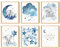 97 Decor Baby Mädchen Elefant Kinderzimmer Dekor – Baby Jungen Zimmer Dekorationen für Kinderzimmer Wanddekoration, blauer Mond und Sterne Kinderzimmer Kunstdrucke, niedliches Elefanten-Poster
