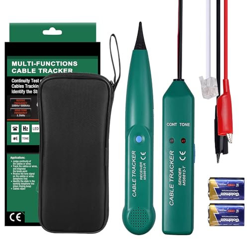 CJBIN Probador de Cable, Multifuncional Probador de Circuitos, Rastreador Cables, Tester de Cables Red, Buscador y Comprobador Cables, Líneas Telefónicas Comprobador