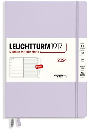 LEUCHTTURM1917 367752 Wochenkalender & Notizbuch Composition (B5) 2024, 12 Monate, Lilac, Englisch