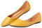 Minetom Damen Pumps Pointed Toe Kunstleder rutschfest Business Büro Flache Schuhe Ballerinas Elegant Bequem Hochzeit Abend Party Braut Schuhe A1 Gelb 37 EU