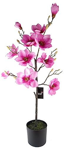 Leaf Design UK Realistischer künstlicher Blütenbaum, 110 cm, rosa Magnolie