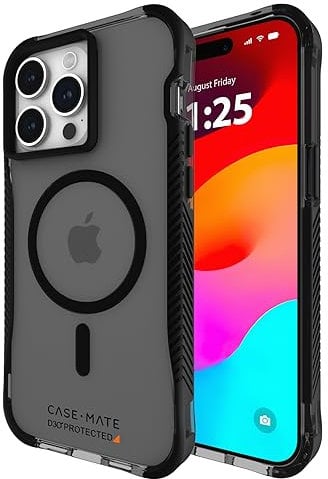 Case-Mate Ultra Tough Grip Smoke Black iPhone 15 Pro Max Case [16FT D3O Drop Protection] [Compatible w/MagSafe] Magnetic Case w/Textured Grip for iPhone 15 Pro Max 6.7, Anti-Scratch, Shockproof