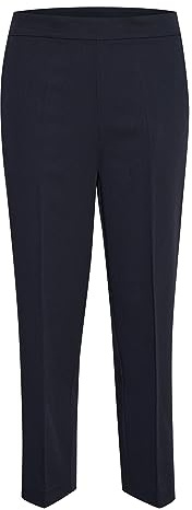 KAFFE Hose KAsakura Damen Hose 3/4 Capri Casual Arbeitshose Gerades Bein Freizeithose High Waist Caprihose 32, Midnight Marine