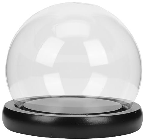 RORPOIR 1 Set Display Glass Cover Sunflower Candle Miniature Display Case Sunflower Vase Glass Dome Decorative Dome Cover Decorative Clear Glass Cloche Wooden Black Cover Desktop