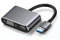 GERUI Adaptateur USB 3.0 vers HDMI VGA, prise en charge HDMI VGA Sync Sortie 1080p Compatible avec Windows 10/8/7