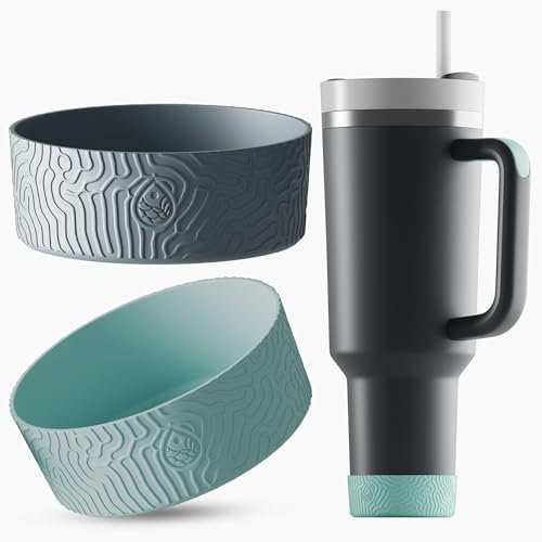 REUZBL 2-Pack Silicone Boots for Stanley 40 oz Quencher, Stanley 30 oz Quencher and Similar Tumblers, Stanley Cup Bottom Protector Accessories, Color Matches Stanley Rose Quarts, Cream, and Charcoal