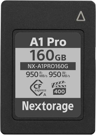 Nextorage Marque japonaise CFexpress Type A 160Go VPG400 Lecture Max.950MB/s Écriture Max.950MB/s pSLC Sony Série Alpha Compatibilité Enregistrement 4K/8K Enregistrement RAW NX-A1PRO160G Carte mémoire