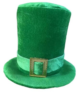 St. Patrick's Day Hut mit Kleeblatt Samtgrüner Zylinder für Faschingskostüme Kopfbedeckung für St Patricks Day Kostüme Karneval Mottoparty Männer und Frauen
