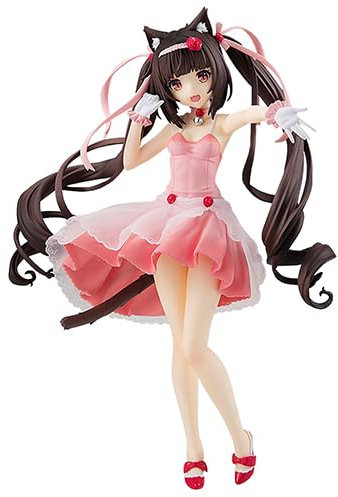 Jiumaocleu Nekopara Chocola Figure Statue - 18cm Chocola Action Figure Model Anime Game Figure Sculpture Handmade Collectible Desktop Decoration Figure Gifts for Fans