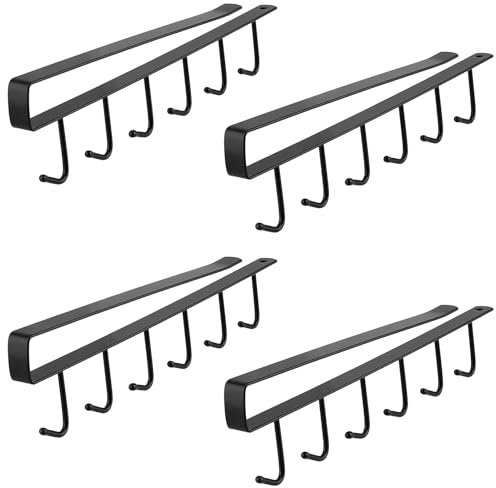 SYUTBOU 4 Stück Tassenhalter Schrank Tassenhalter Schwarz Haken für Tassen Becher Lagerung Haken tassenhalter wand zur Aufbewahrung von Tassen, Küchenutensilien