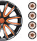 OMAC 4X Radkappen Radzierblenden Radblenden 15 Zoll Stahlfelgen Glänzend Schwarz-Orange