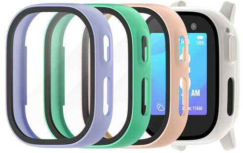 Tuocal, Pack of 3 Hard PC Screen Protector & Case Compatible with Xplora X6 Play, Ultra Thin HD Tempered Glass, Scratch-Resistant, All-Round Protection, 3 Pieces + Cleaning Pads