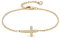 Jenosy 14K Vergoldet Armband Damen Gold mit Kreuz Personalisiertes Verstellbar Anhänger Armband für Frauen Mädchen Schmuck