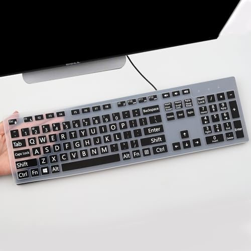 Tastaturabdeckung mit großen Buchstaben für Dell KB216 KB216p KB216d KM636 Tastatur/Dell Optiplex 5250 3050 3240 5460 7450 7050 /Dell Inspiron Desktop 61 cm 68,6 cm 5400 5400 54 90 77 cm. 00, 7790,