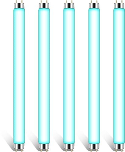 CLAR - UV Insektenvernichter, UV Röhre, UV Mückenvernichter, Fly Zapper, Insect Killer, Fly Lights, Insekten Lampe, Leuchtstoffröhre T8, Zapp It, Moskito Lampe, 33,1 x 2,6 cm (10 Watts T8, Pack 5)
