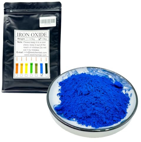 HongYi Blue Iron Oxide Pigment, Blue Iron Oxide Powder - Pigments for Artistic and Decorative Painting, Concrete, Clay, Cement, Masonry and Paint Products (1kg/2.2pound)