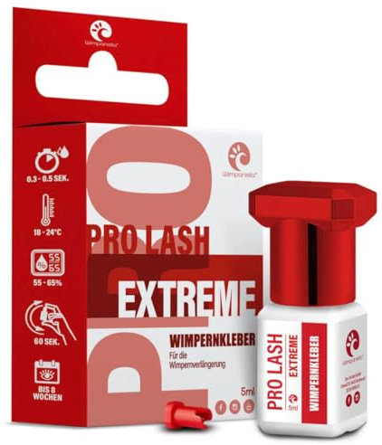 Wimpernkleber Wimpanista Pro Lash Extreme mit einer Wimpern-Haltbarkeit bis zu 8 Wochen! Für die Wimpernverlängerung. 5ml.