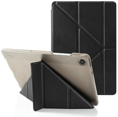MuyDoux Custodia Origami per Samsung Galaxy Tab A9+/A9 Plus 11 2023 SM-X210/X215/X216, 5 in 1 Angoli di Visuale Multipli, Copertina Posteriore Rigida Traslucida, Auto Sveglia/Sonno, Nero
