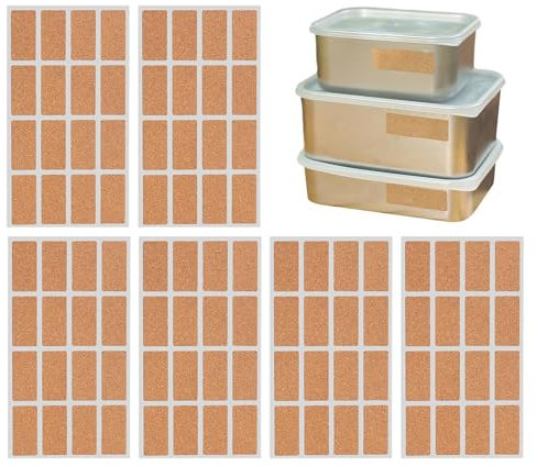 Kork-Namensschilder-Aufkleber, Wasserfeste, abnehmbare, selbstklebende Kork-Holzetikettenaufkleber, Blanko-Holzaufkleber, Etiketten für Einmachgläser für Lebensmittelbehälter, Etiketten für Gewürzflas