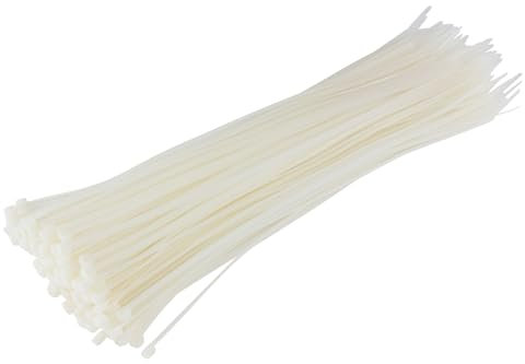 GTSE Heavy Duty Long White Cable Ties, 550mm x 9.0mm, Pack of 100, Premium Nylon Zip Ties, Plastic Tie Wraps, Secure Self-Locking Mechanism, for Home, Garden, Office and DIY