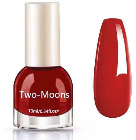 Red Nail Polish - Ruby Red Nail Varnish - French Manicure Nail Polish - Oil Based Formula Quick Dry Nail Polish - Wine Red Cherry Red Breathable Nail Polish for Women Girls