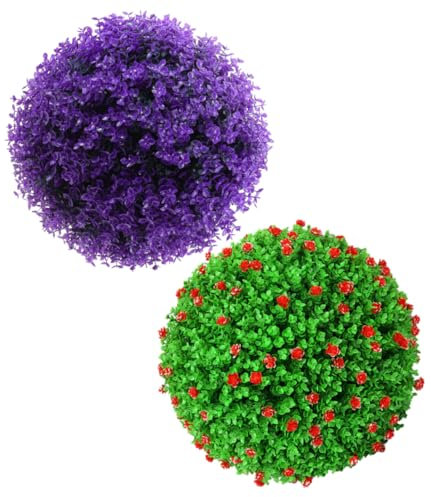 Cabilock 2piezas Bolas De Plantas Artificial Decoración De Césped Artificial Decoración De Fiesta y Boda