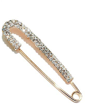 Nvzi Große Sicherheitsnadel für Damen, Kristall, Schmuck, Brosche, Strick, Schal, Revers oder Kragen, Brosche (Gold), Metall, Noen, Metall, Noen