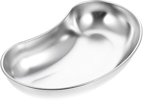 BUGUUYO 2 Stk Tablett Aus Edelstahl Nierenförmige Schale Verschmutzte Verbandschale Rostfreies Tablett Tabletts Für Klinische Instrumente Serviertablett Spender Rostfreier Stahl Silver