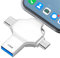 Tioreint USB Stick 128 GB USB 3.0 Speicherstick 4 in 1 Flash Laufwerk Tragbar Memory Stick Photostick Mini USB-Stick für Handy Laptop PC Android Pad Backup