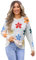 HEYPORK Damen Herbst Winter Warm Bequem Pullover Casual Mode Strickjacke Strickpullover Frauen Floraler Strickpullover(Weiß, M)
