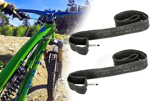 2X Fahrradschlauch Continental MTB 1.75-2.50 x 26 Zoll, Schlauch Fahrrad ETRTO 47/62-559, Dunlopventil Fahrradventil 40mm Mountainbike, Urban Bike, Trekking