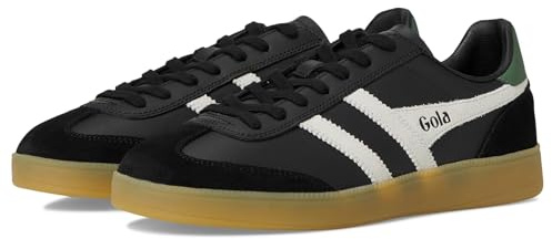 Gola Men's Viper Leather Sneaker, Black/Off White/Evergreen/Gum, 7